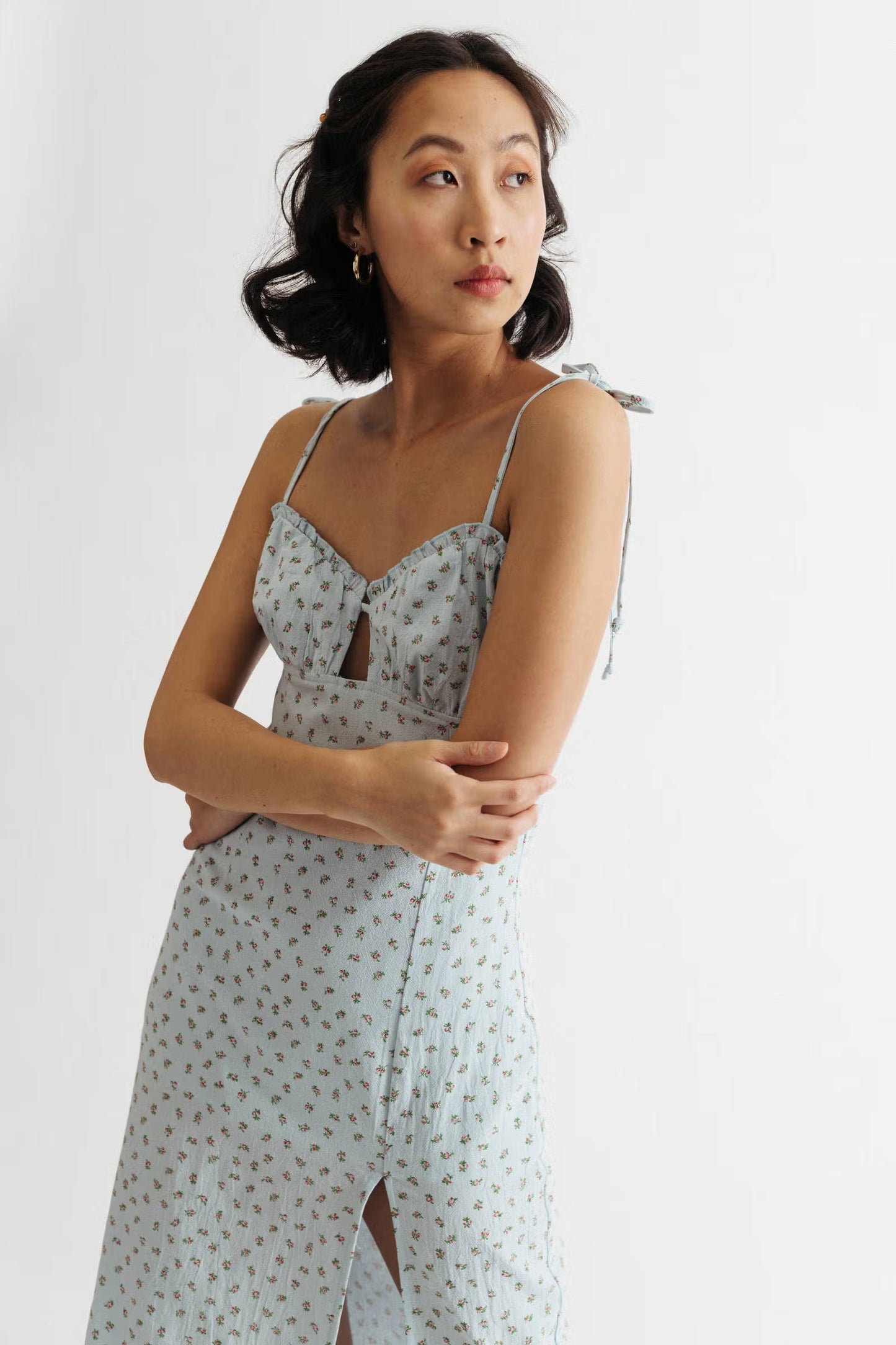 Tobi Feels Like Summer Floral Slit Mini Dress