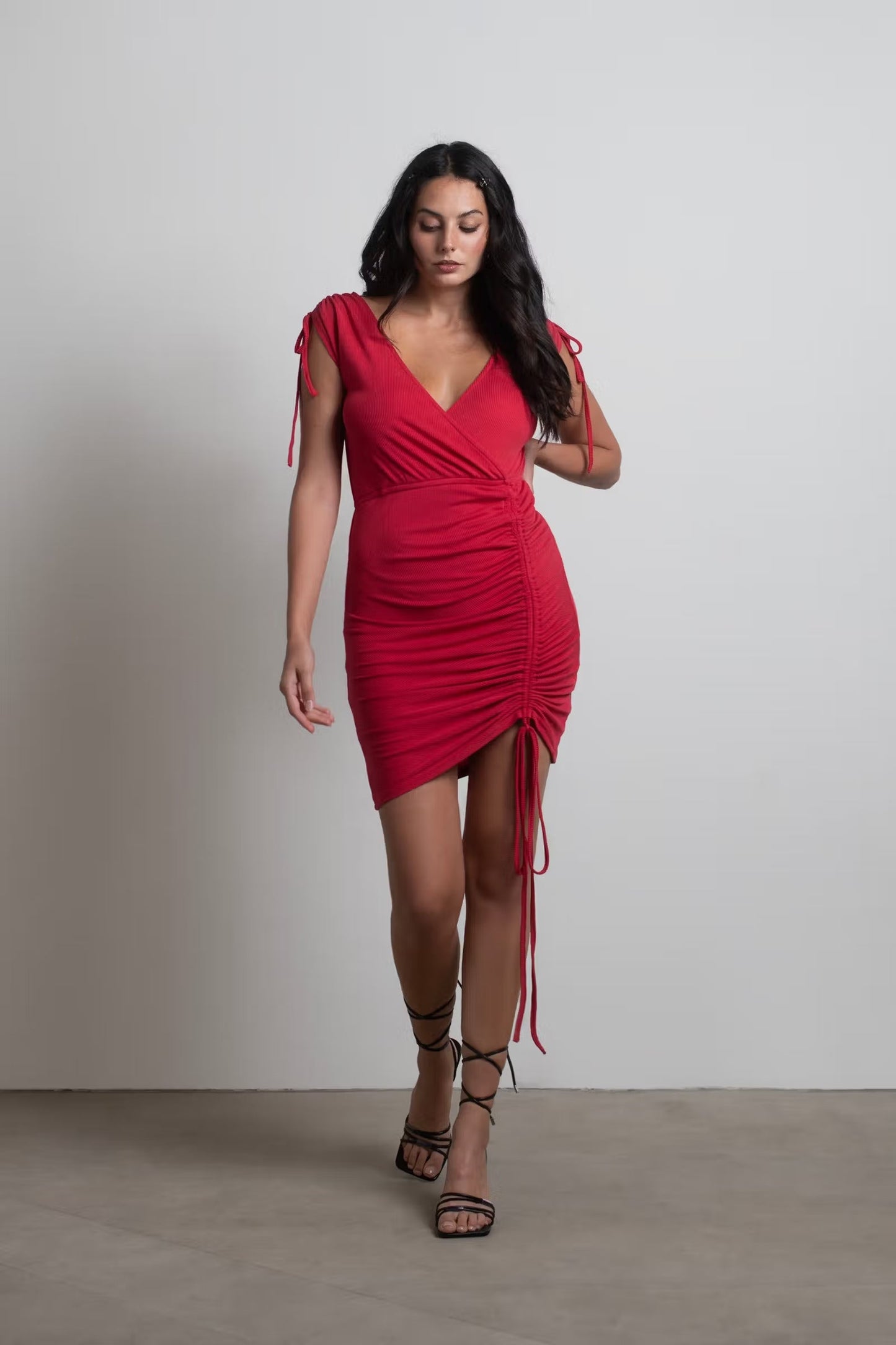 Tobi Savannah Ruched Surplice Mini Dress x2