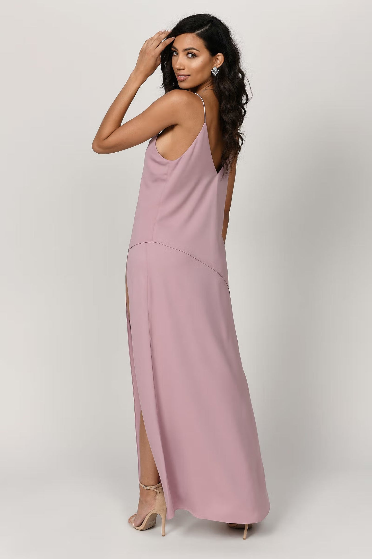 Tobi Olivia Plunging High Slit Maxi Dress x2