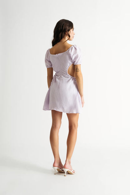 Tobi Danica Puff Sleeve Cutout Mini Dress x2