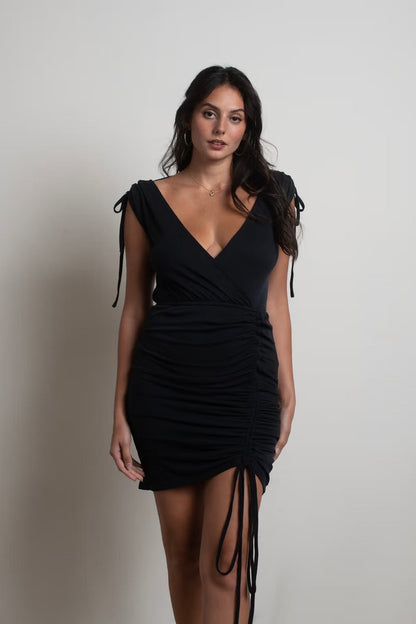Tobi Savannah Ruched Surplice Mini Dress x2