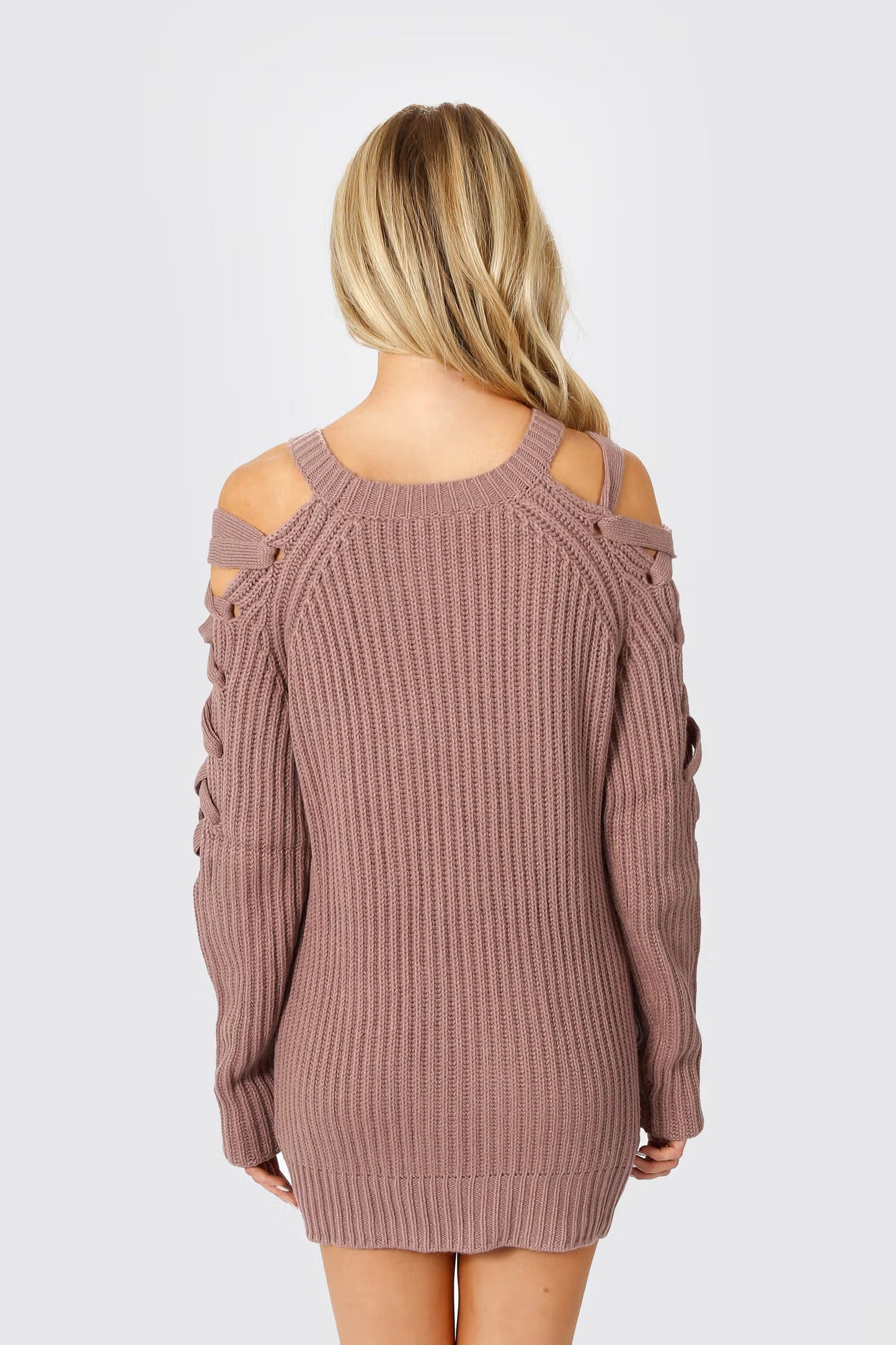 Tobi Miracle Lace Up Sweater Mini Dress x2
