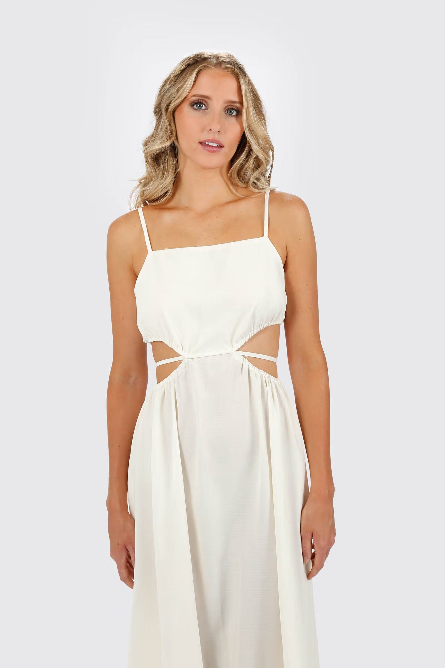 Tobi Kylee Square Neck Cutout Midi Dress