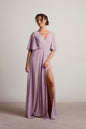 Tobi Come Closer To Me Butterfly Sleeve High Slit Maxi Dress