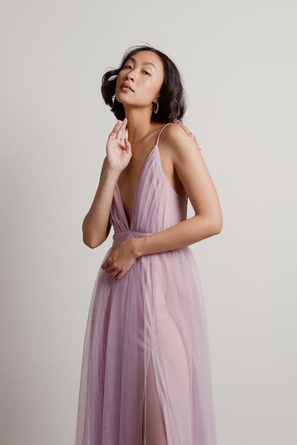 Tobi Slay The Night Deep V Double High Slit Maxi Dress