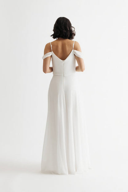 Tobi Nelli Cold Shoulder High Slit Maxi Dress