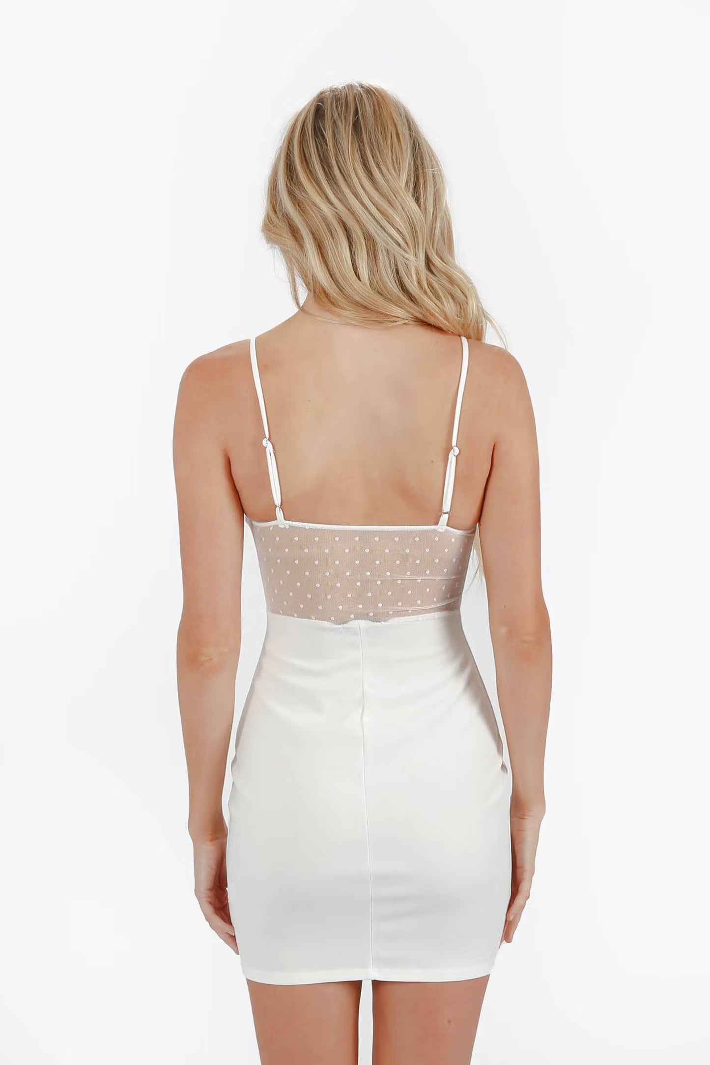 Tobi Ameera Swiss Dot Mesh Mini Dress