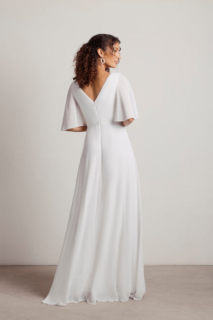Tobi Come Closer To Me Butterfly Sleeve High Slit Maxi Dress