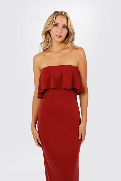 Tobi Milan Strapless Back Slit Maxi Dress x2