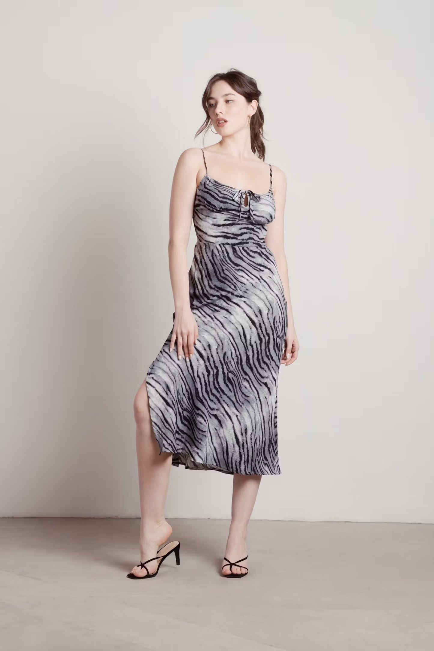 Tobi Rima Tiger Print Cami Midi Dress x2
