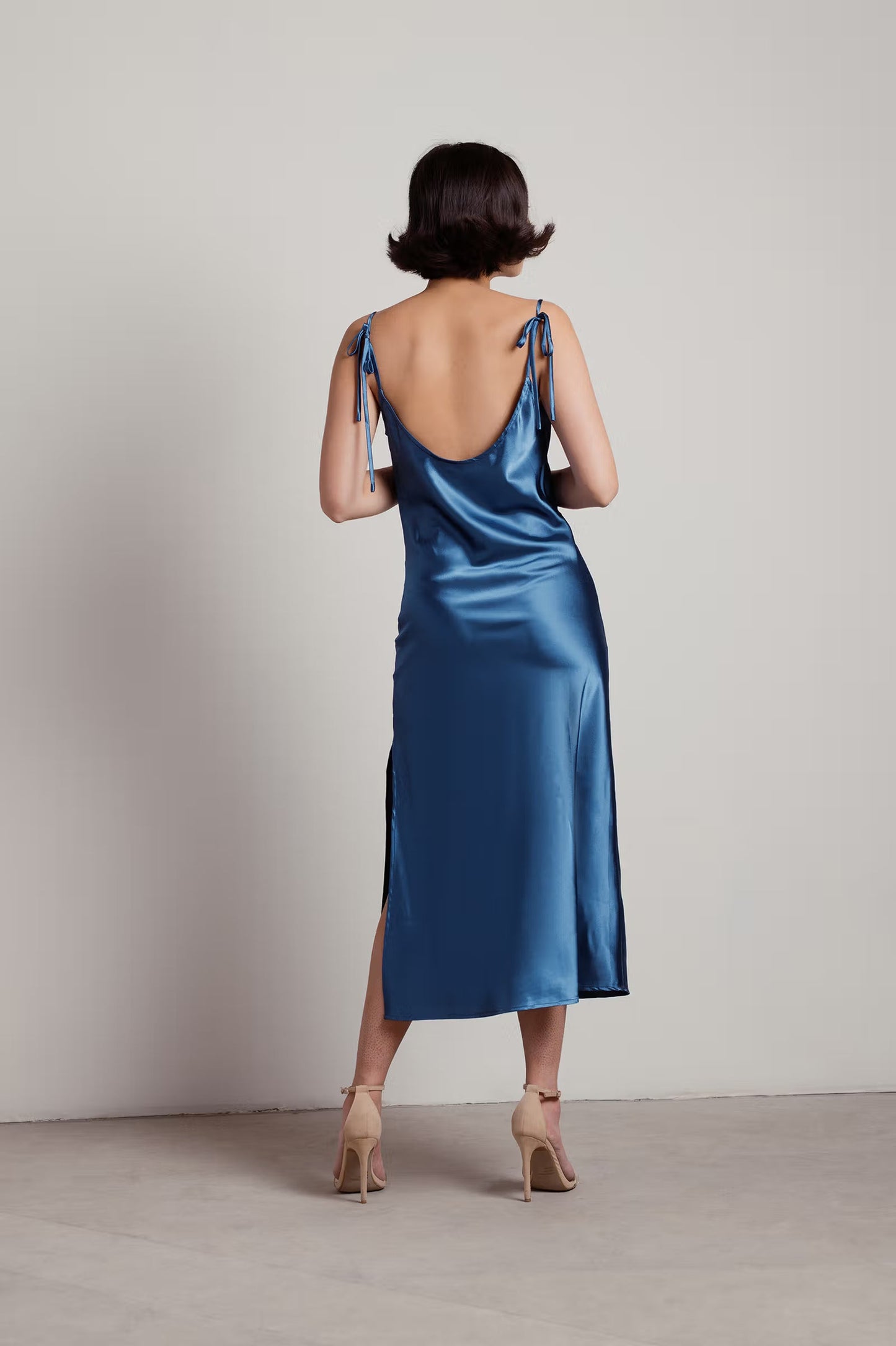Tobi Charm Me Satin Cowl Neck Midi Dress