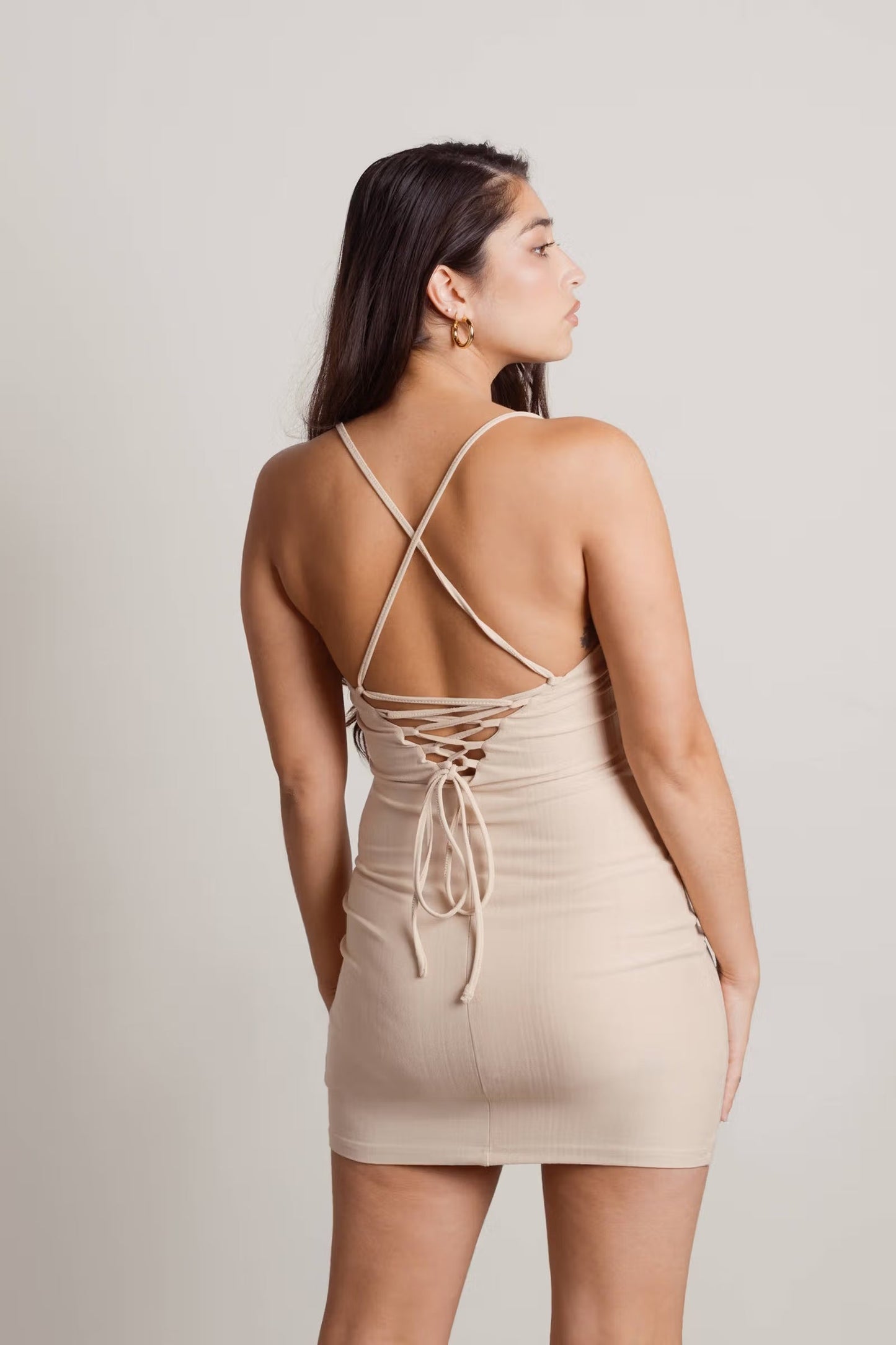 Tobi Running Late Cross Back Bodycon Mini Dress x2