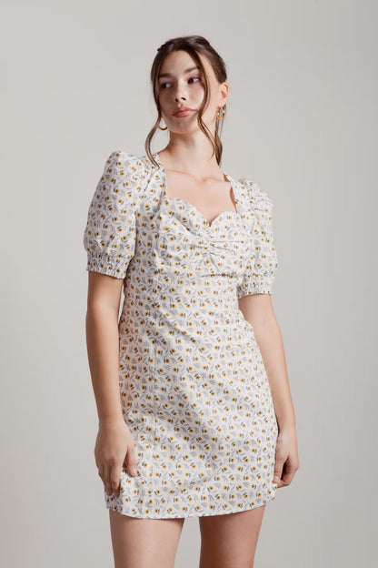 Tobi Kylaa Puff Sleeve Skater Mini Dress