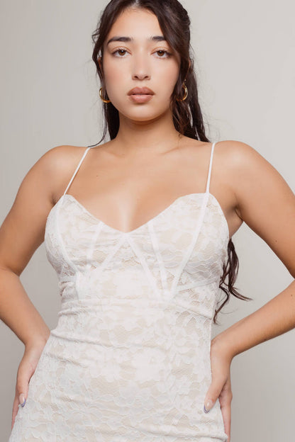 Tobi Secret Crush Lace Bustier Mini Dress x2