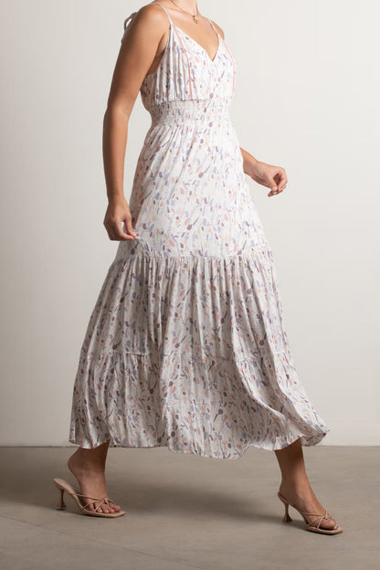 Tobi Count The Miles Abstract Print Tiered Maxi Dress