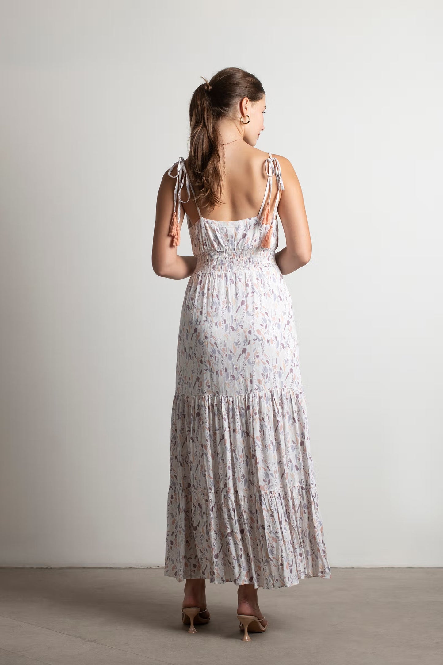 Tobi Count The Miles Abstract Print Tiered Maxi Dress