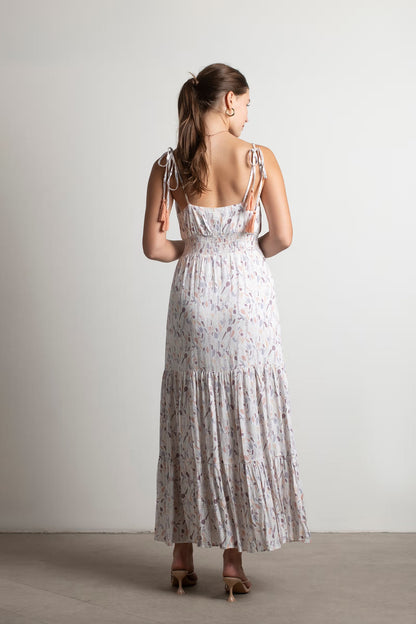 Tobi Count The Miles Abstract Print Tiered Maxi Dress