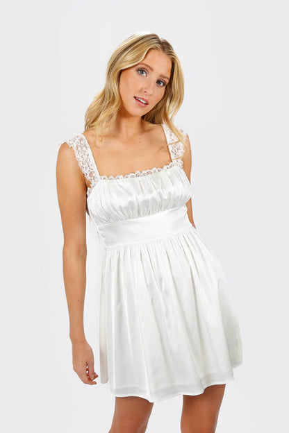Tobi Saige Ruffle Ruched Mini Dress