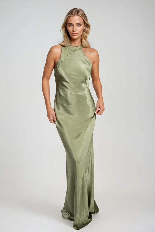 Tobi Catch You Staring Satin Open Back Maxi Dress