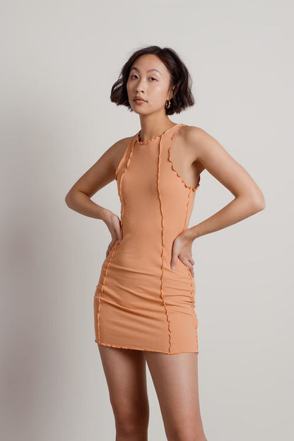 Tobi Saturn Exposed Stitch Bodycon Mini Dress x2