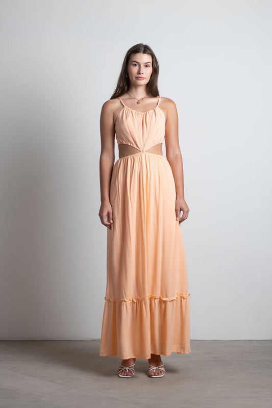 Tobi Sherbert Summer Cutout Tiered Maxi Dress