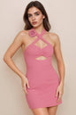 Tobi Zammarah Cross Halter Bodycon Mini Dress