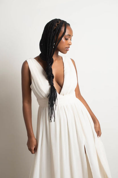 Tobi Everlasting Moment Plunging High Slit Maxi Dress