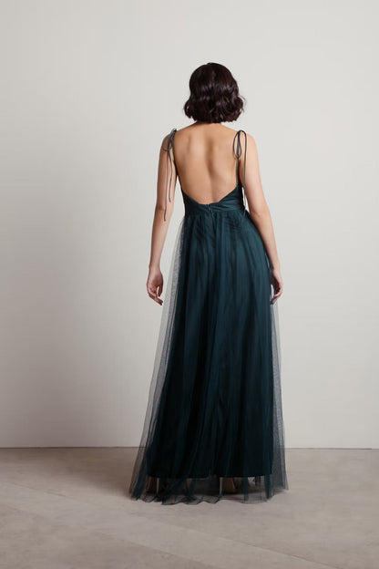 Tobi Slay The Night Deep V Double High Slit Maxi Dress