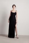 Tobi What A Night Ruched High Slit Maxi Dress