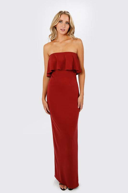 Tobi Milan Strapless Back Slit Maxi Dress x2