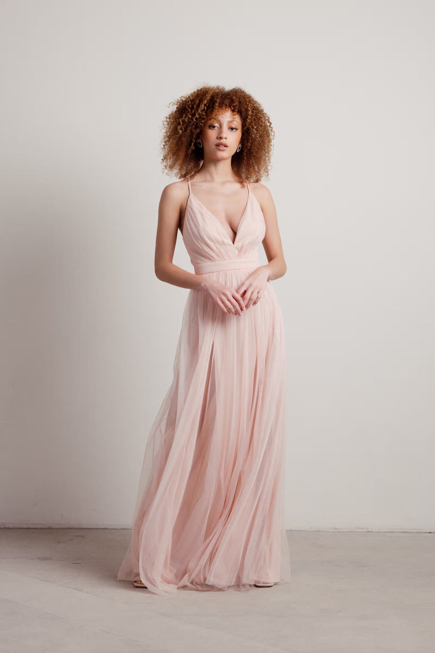 Tobi Night To Remember Chiffon Double High Slit Maxi Dress