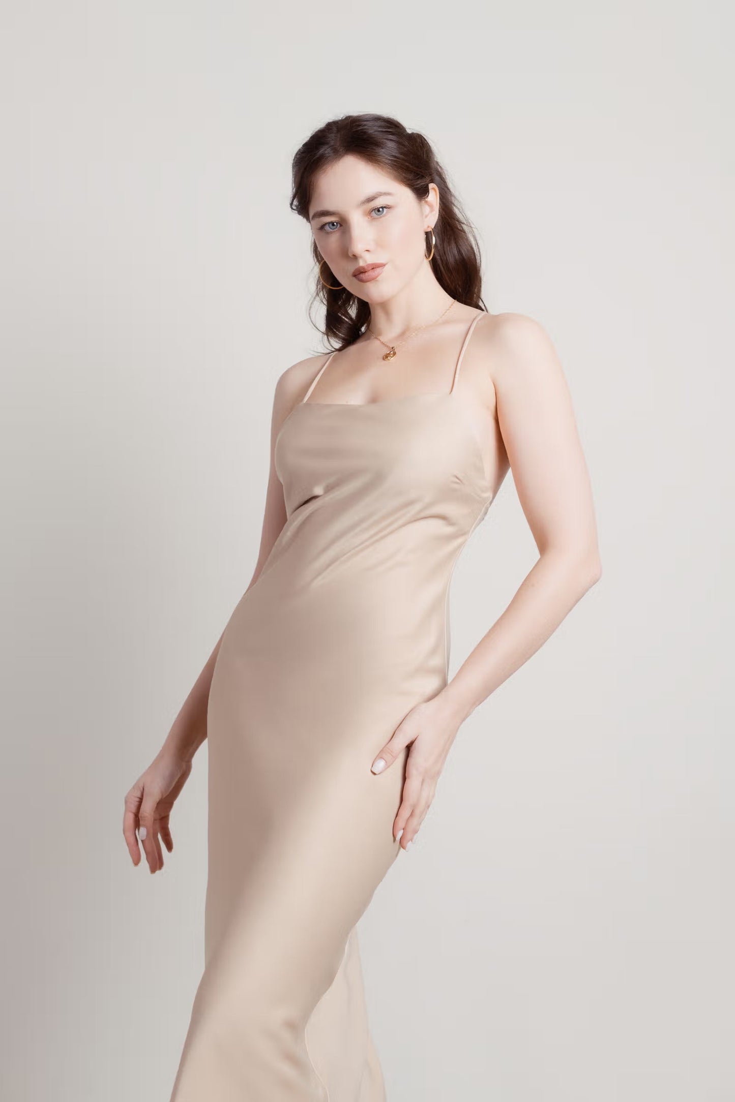 Tobi Liora Satin Cross Back Midi Dress x2