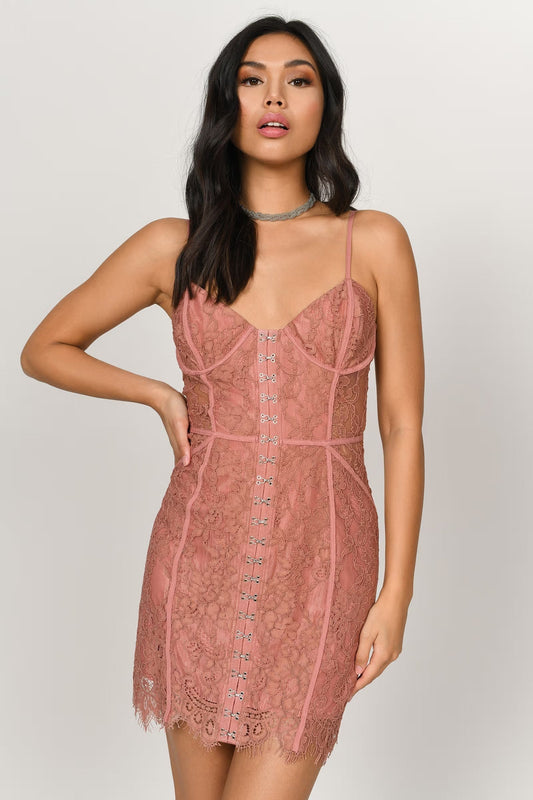 Tobi Honeymoon Lace Bodycon Mini Dress x2