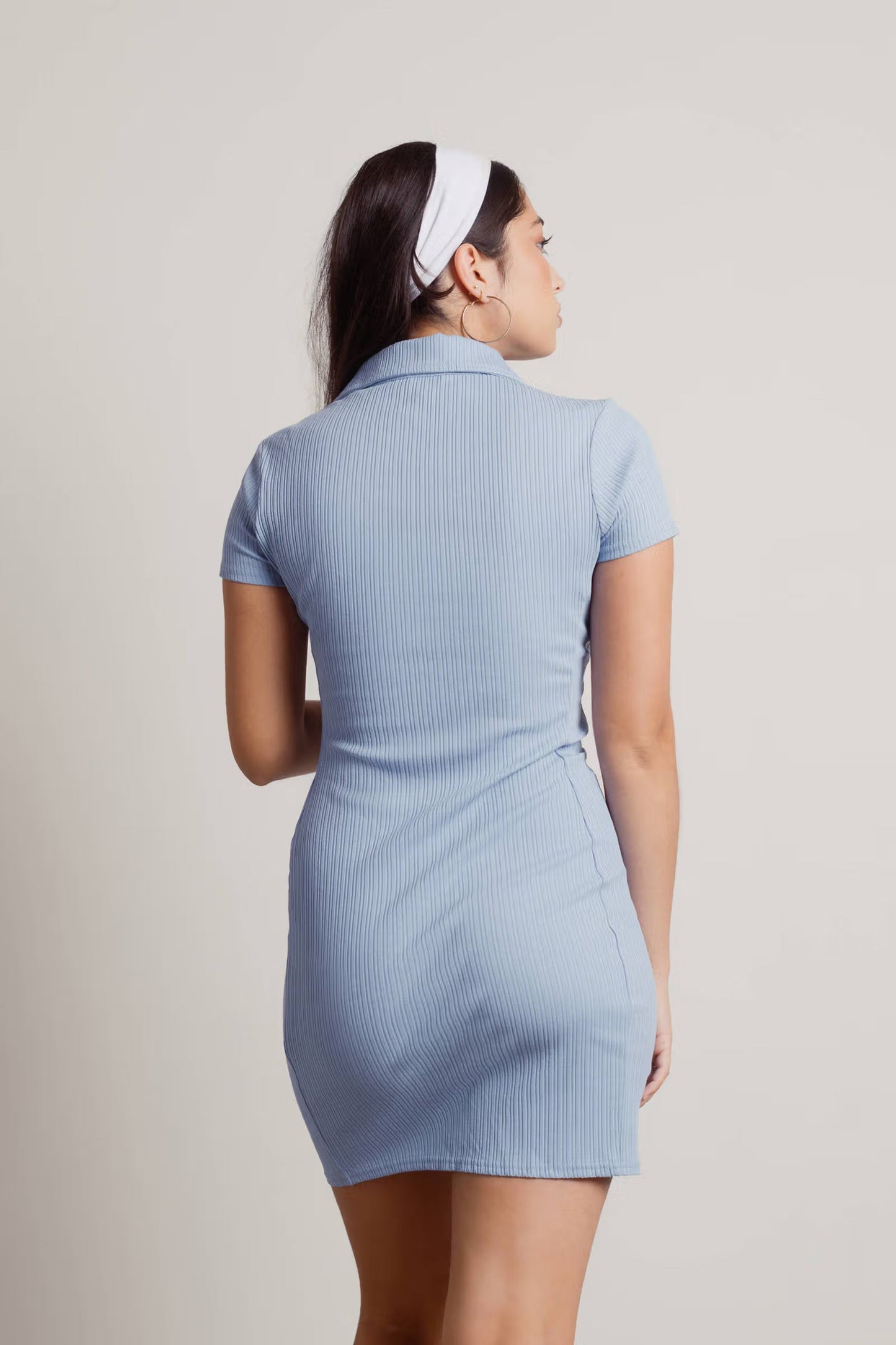 Tobi Break Point Collared Ribbed Mini Dress x2
