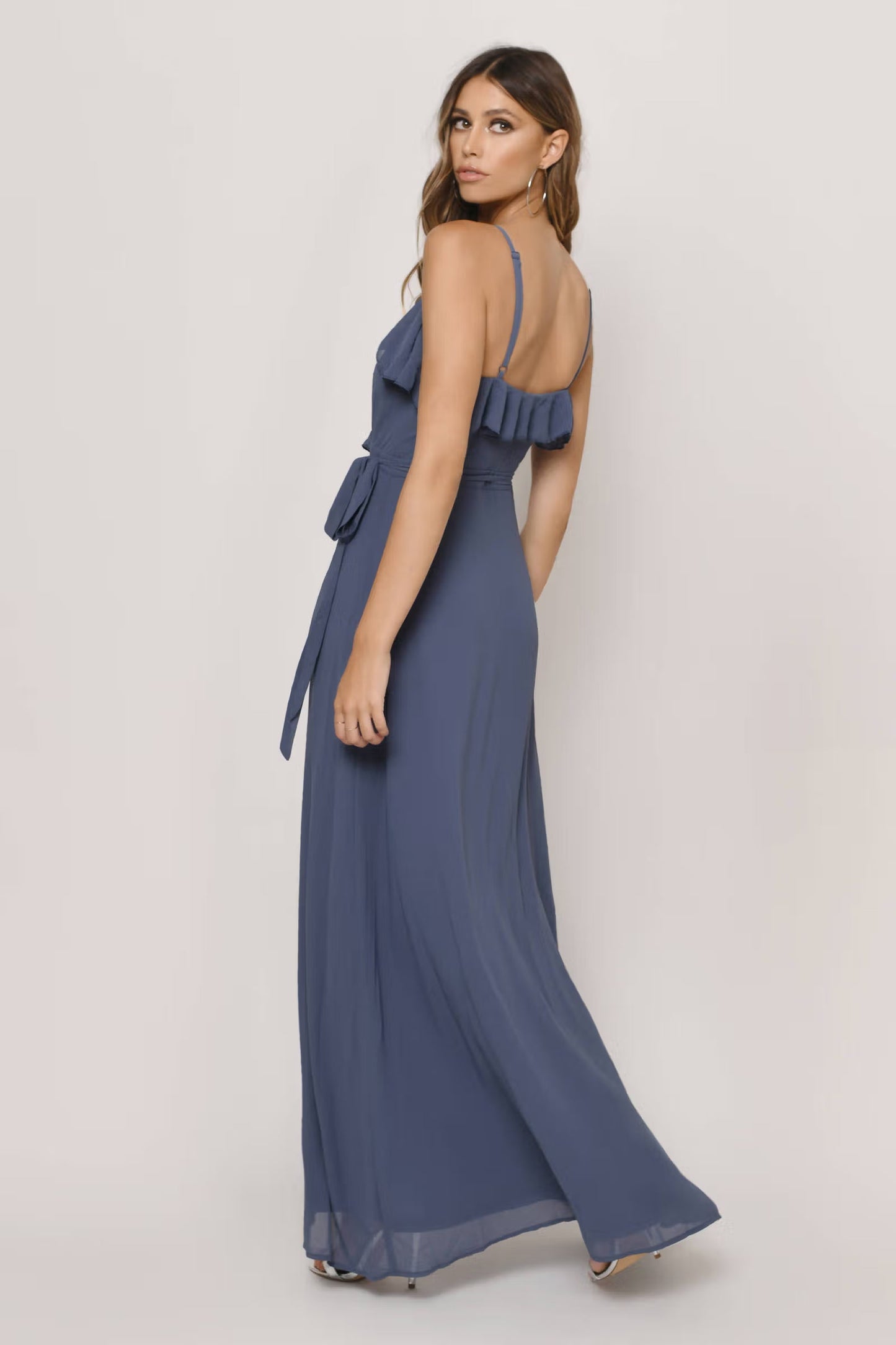 Tobi Kristen Ruffle Wrap Maxi Dress