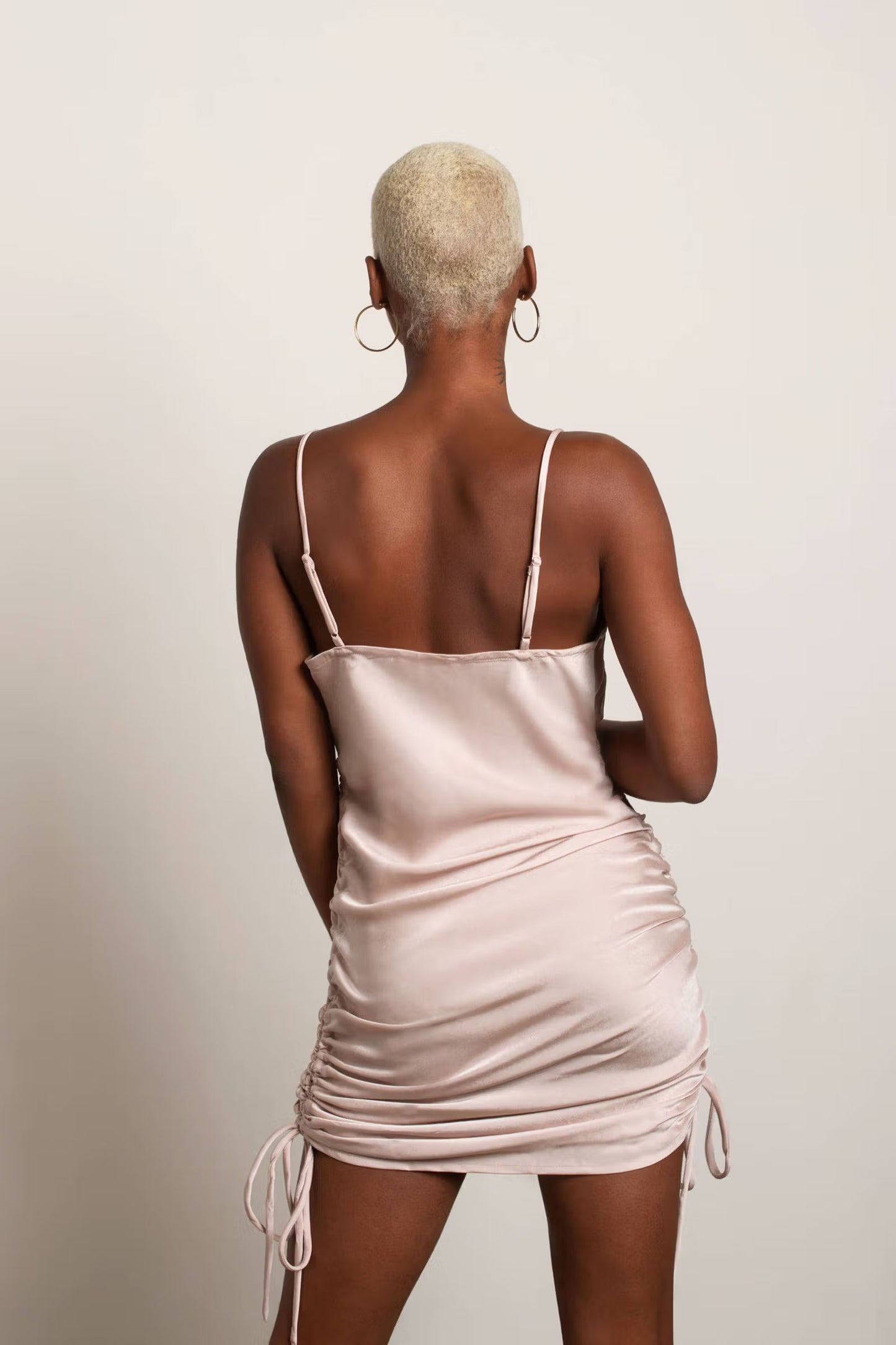 Tobi All In Time Satin Cowl Neck Mini Dress x2