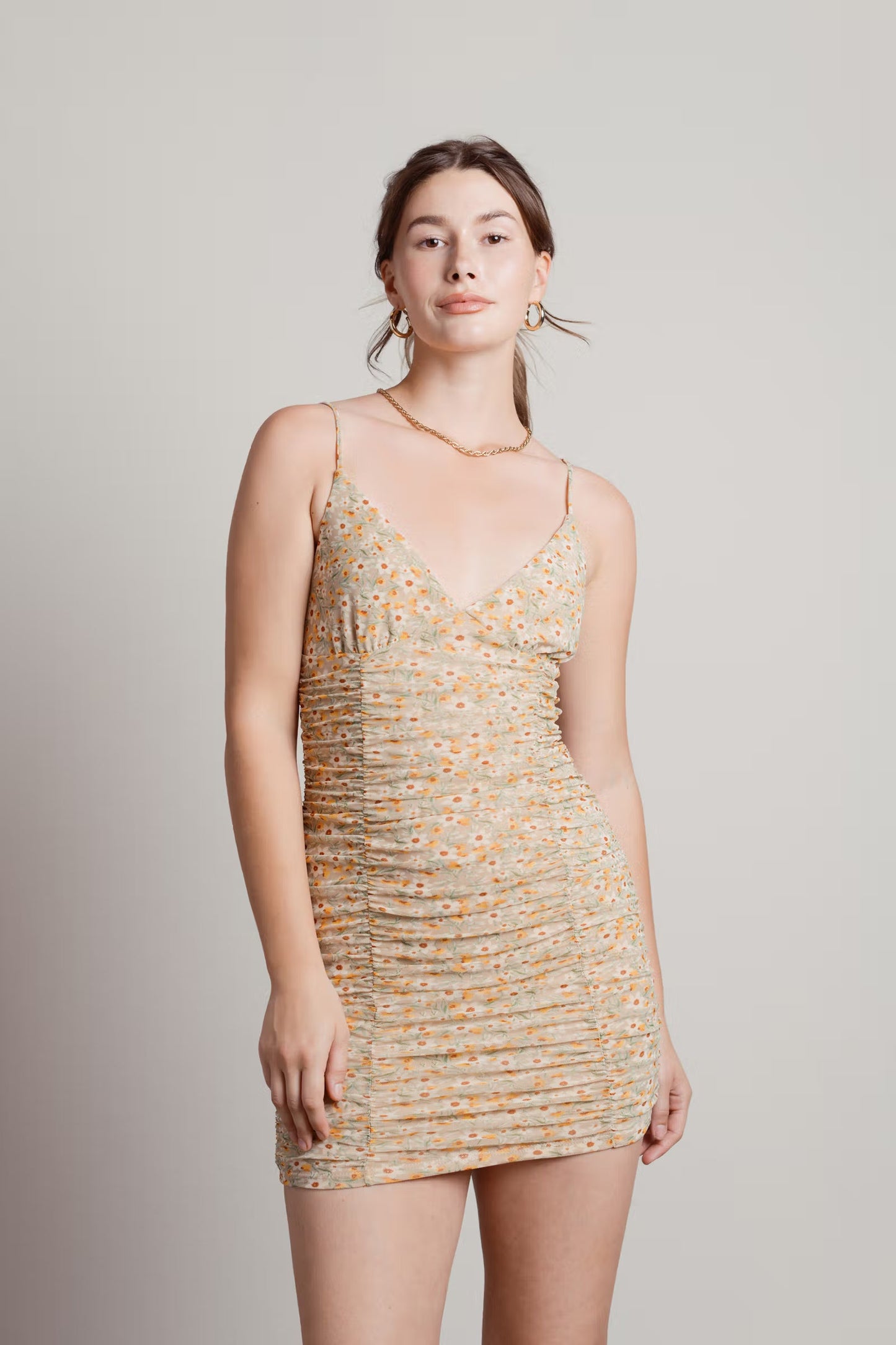 Tobi Milo Floral Ruched Mini Dress x2