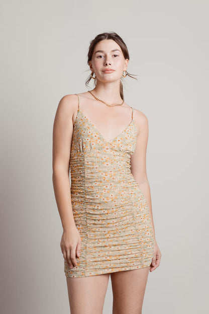 Tobi Milo Floral Ruched Mini Dress x2