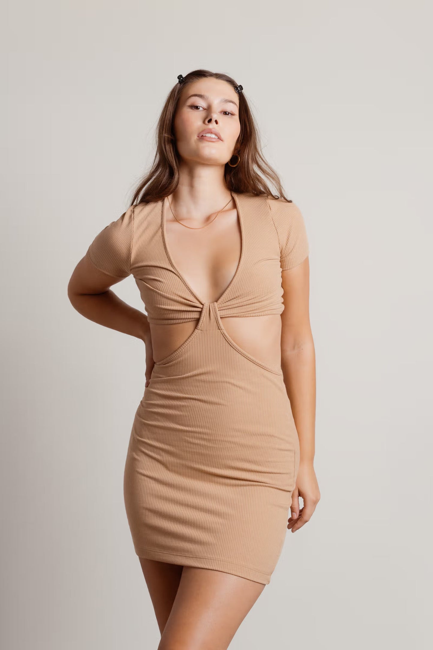 Tobi Promise You Ribbed Cutout Mini Dress x2