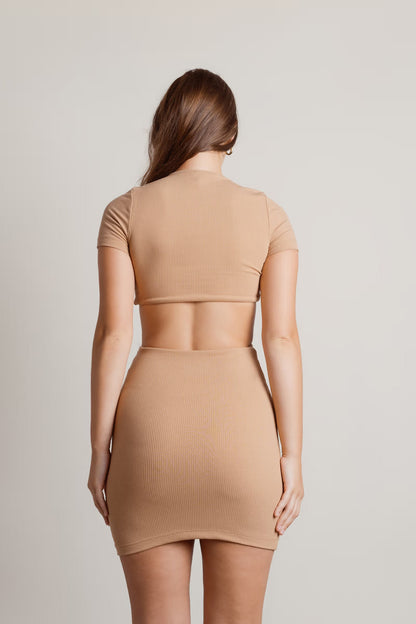 Tobi So Shiny Satin Cross Back Midi Dress