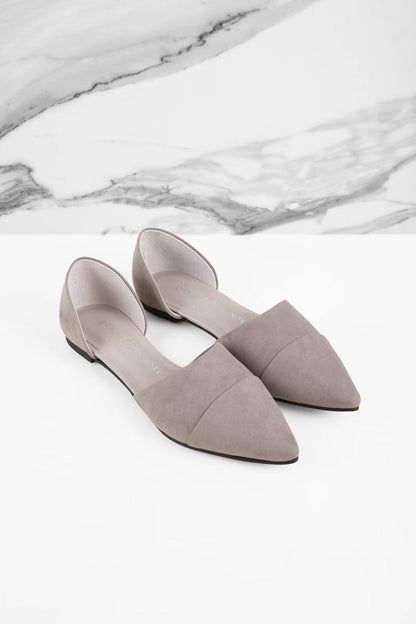 Tobi Chinese Laundry Easy Does It Suede Flats - Taupe