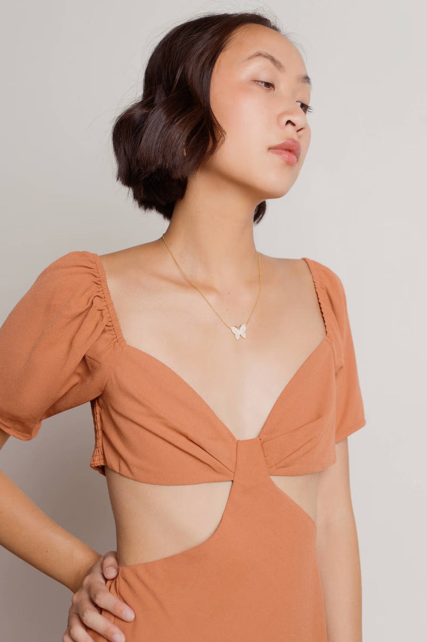 Tobi Serasa Cutout Skater Mini Dress