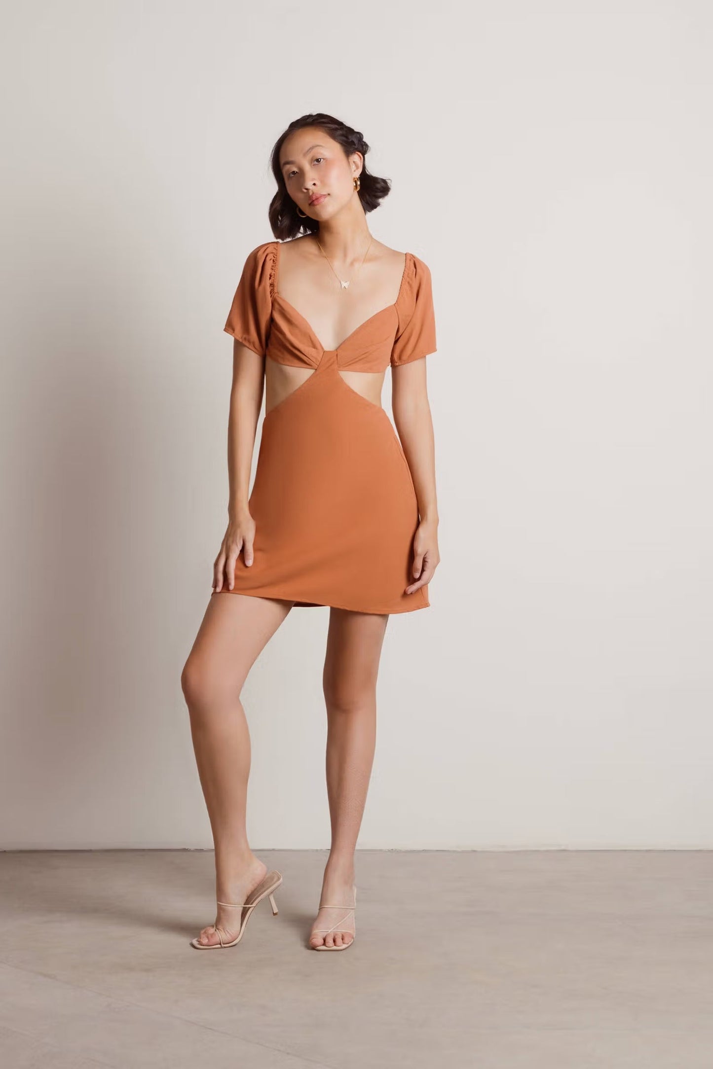 Tobi Serasa Cutout Skater Mini Dress