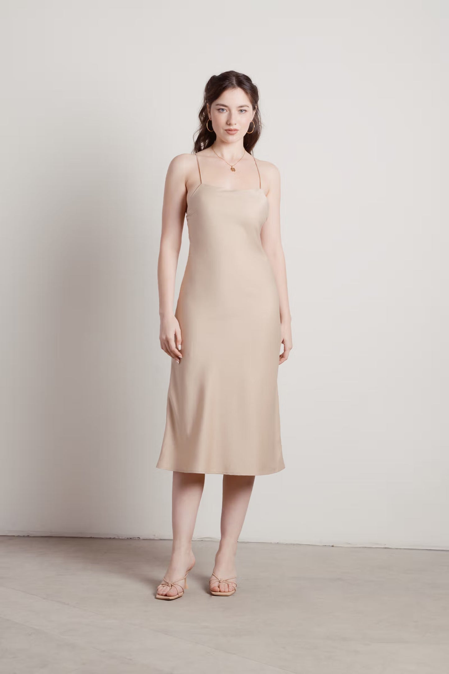 Tobi Liora Satin Cross Back Midi Dress x2