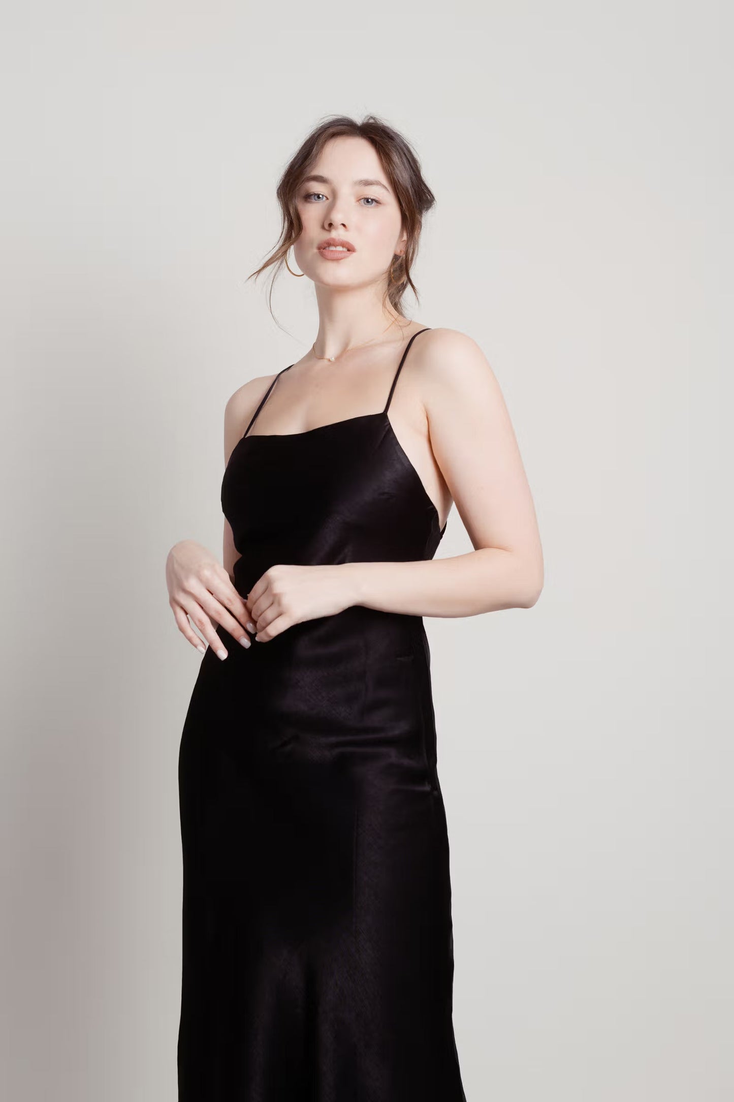 Tobi Liora Satin Cross Back Midi Dress x2