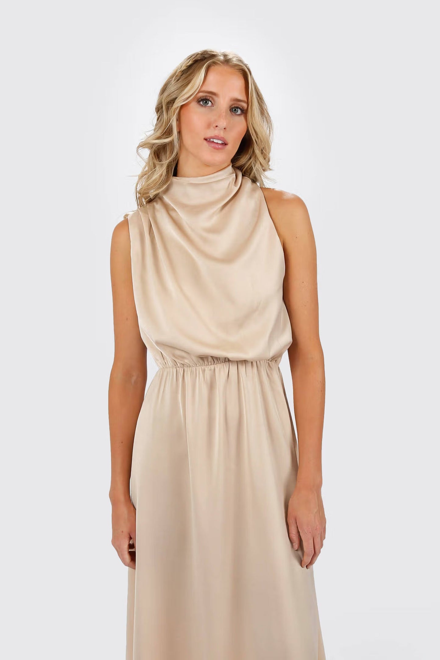 Tobi Milana Turtleneck Halter Maxi Dress x2