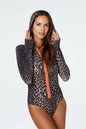 Watskin Sunwear Lola Bodysuit in Leopard