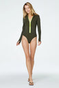 Watskin Sunwear Lola Bodysuit in Olive Green