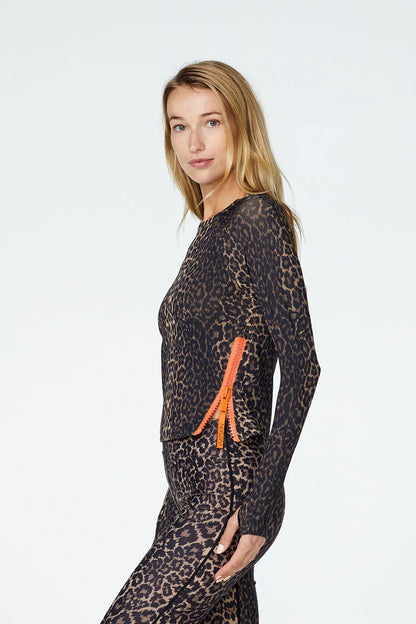 Watskin Sunwear Sasha Long Sleeve Tee in Leopard