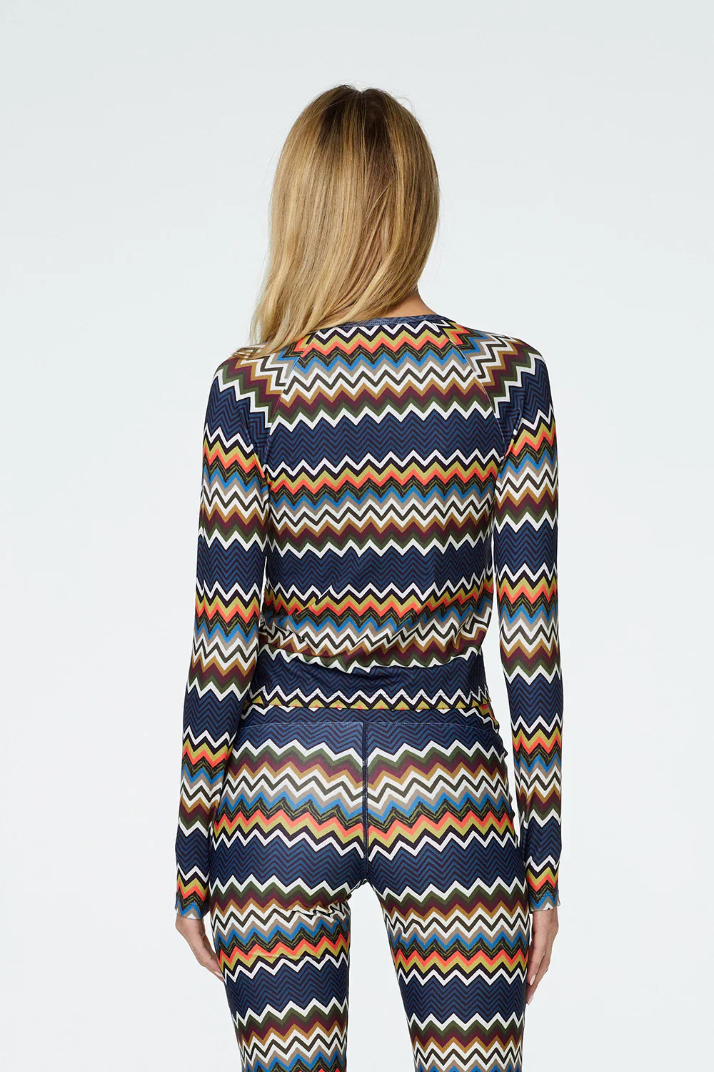 Watskin Sunwear Sasha Long Sleeve Tee in Zig Zag